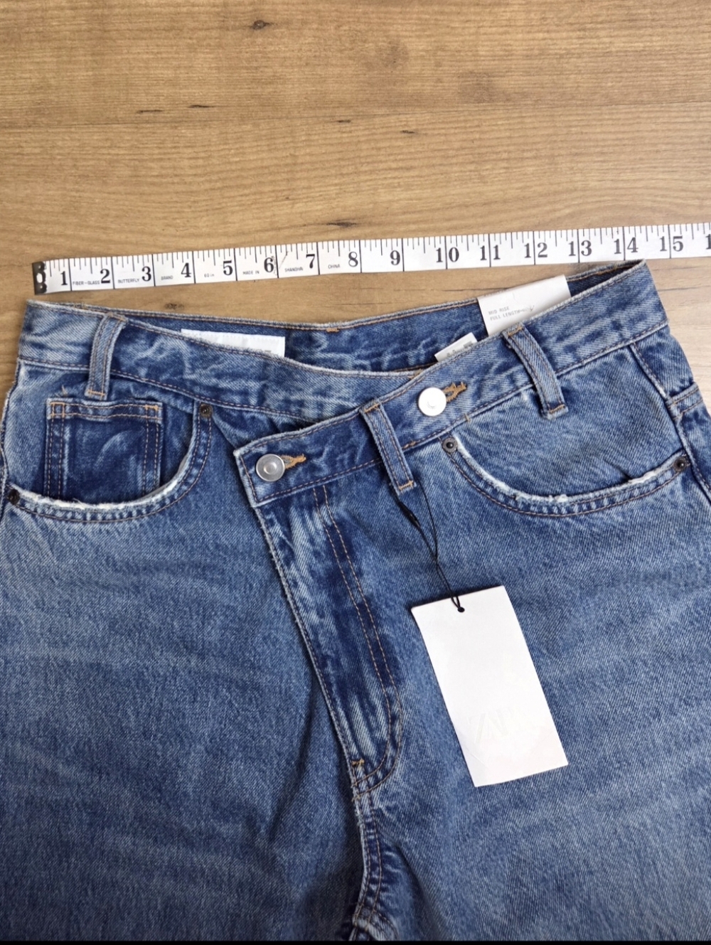 ZARA The Crossed Waist Wide Leg Jeans - Picture 13 of 16
